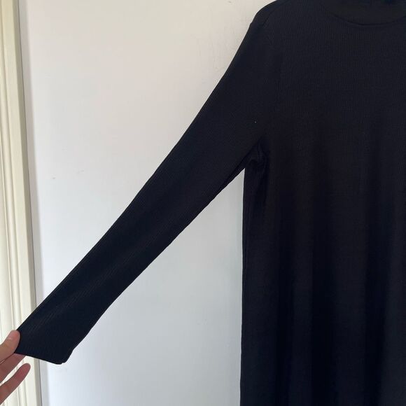 GAP Black Mockneck Ribbed Long Sleeve Knit Sweater Dress - Picture 9 of 9